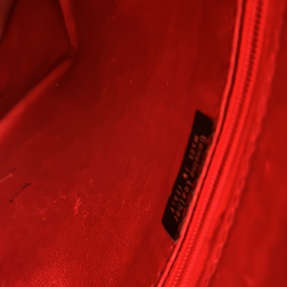 Vintage Simpson Piccadilly Red Epi Leather Duffle Bag with navy/green trim - Picture 4 of 11